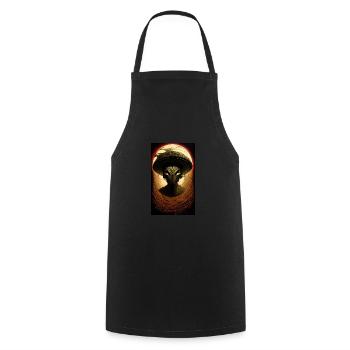 Alien | UFO | Spaceship | UAP | alien - Cooking Apron - black - Front - AI Model Male 185 dark (185cm)