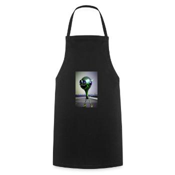 Alien | UFO | Spaceship | UAP | alien - Cooking Apron - black - Front - AI Model Male 185 dark (185cm)