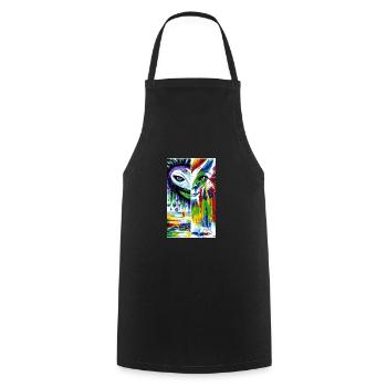 Alien | UFO | Spaceship | UAP | alien - Cooking Apron - black - Front - AI Model Male 185 dark (185cm)