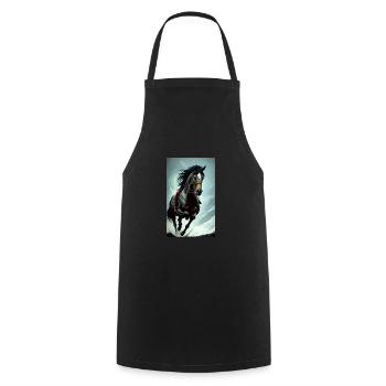 Cheval | Équitation | Animal | Monture | Coloré - Tablier de cuisine - noir - Devant - AI Model Male 185 dark (185cm)
