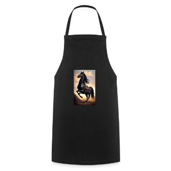 Cheval | Équitation | Animal | Monture | Coloré - Tablier de cuisine - noir - Devant - AI Model Male 185 dark (185cm)