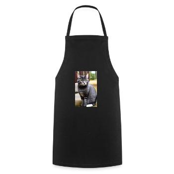 Chat | Animal de compagnie | Fan de chat | mignon | Chaton - Tablier de cuisine - noir - Devant - AI Model Male 185 dark (185cm)