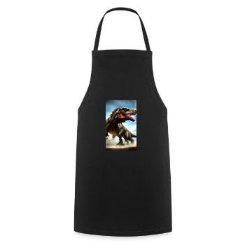 Dinosaurier | T-Rex | Tyrannosaurus - Kochschürze - Schwarz - Vorne - AI Model Male 185 dark (185cm)