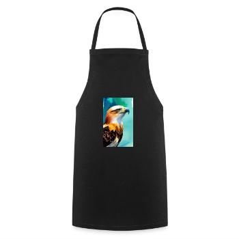 Aigle | Oiseaux | Liberté | Animaux - Tablier de cuisine - noir - Devant - AI Model Male 185 dark (185cm)