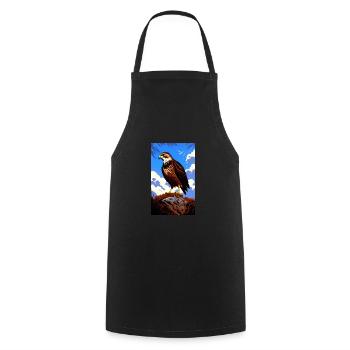 Aigle | Oiseaux | Liberté | Animaux - Tablier de cuisine - noir - Devant - AI Model Male 185 dark (185cm)