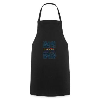 Year 1968 - Cooking Apron - black - Front - AI Model Male 185 dark (185cm)