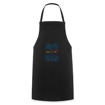 Rainbow 1997 - Cooking Apron - black - Front - AI Model Male 185 dark (185cm)