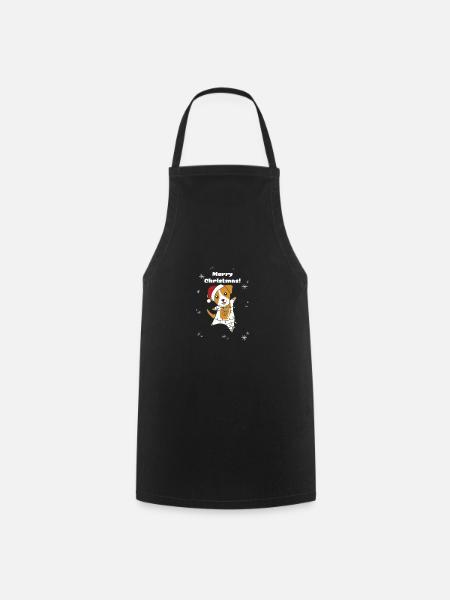 Jack Russel Chien de Noël Animaux d’hiver Chiens - Tablier de cuisine - noir