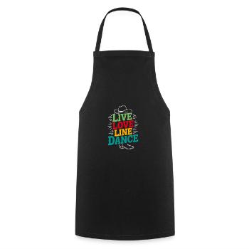 Live Love Line Dance Line Dance Fun Dancing - Cooking Apron - black - Front - AI Model Male 185 dark (185cm)