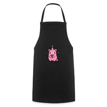 Party Bear Hamster Party Hat Cream Cream Star Party - Cooking Apron - black - Front - AI Model Male 185 dark (185cm)