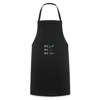 One World, One Love, One Nature - Cooking Apron - black - Front - AI Model Male 185 dark (185cm)