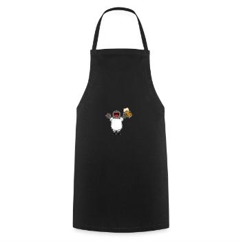 Nutztiere trinken Bier Kuhschwein Huhn und Bier - Kochschürze - Schwarz - Vorne - AI Model Male 185 dark (185cm)
