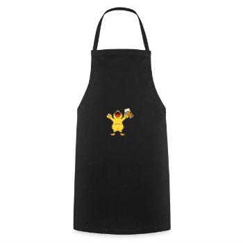 Nutztiere trinken Bier Kuhschwein Huhn und Bier - Kochschürze - Schwarz - Vorne - AI Model Male 185 dark (185cm)