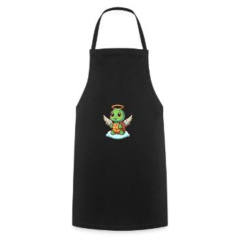 Mignon ange tortue avec des ailes dessin animé - Tablier de cuisine - noir - Devant - AI Model Male 185 dark (185cm)