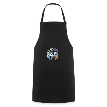 Tu me donnes des papillons Entomologie - Tablier de cuisine - noir - Devant - AI Model Male 185 dark (185cm)