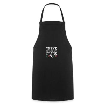 Réfléchissez avant de cliquer sur Cybersécurité - Tablier de cuisine - noir - Devant - AI Model Male 185 dark (185cm)
