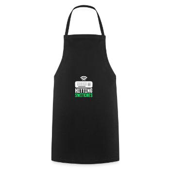 Frapper des commutateurs pour le réseau de système de travail de technologie informatique - Tablier de cuisine - noir - Devant - AI Model Male 185 dark (185cm)