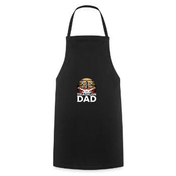 Triathlon Dad für Triathleten Väter Männer - Kochschürze - Schwarz - Vorne - AI Model Male 185 dark (185cm)