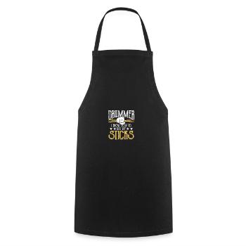 Batteur Je sais utiliser mes bâtons Schlagzeuger - Tablier de cuisine - noir - Devant - AI Model Male 185 dark (185cm)