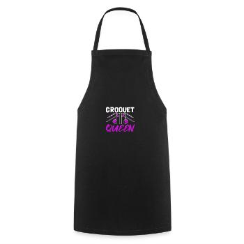 Croquet Queen For Croqueting Women Girls - Cooking Apron - black - Front - AI Model Male 185 dark (185cm)