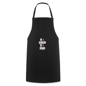 No Grain No Pain Gluten Free Awareness Celiac Disease - Cooking Apron - black - Front - AI Model Male 185 dark (185cm)