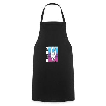 SWIM Schwimmen Retro Vintage Für Männer Frauen - Kochschürze - Schwarz - Vorne - AI Model Male 185 dark (185cm)