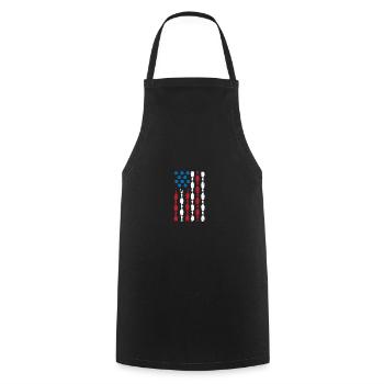 Bowling Amerikanische Flagge Bowlingsport - Kochschürze - Schwarz - Vorne - AI Model Male 185 dark (185cm)