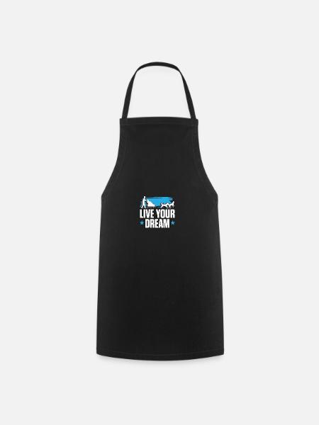 Vivez les chiens de traîneau de vos rêves - Tablier de cuisine - noir