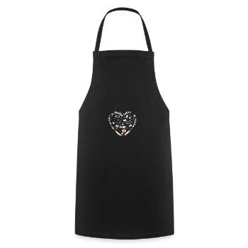 Baking Heart for Confectioner Baker - Cooking Apron - black - Front - AI Model Male 185 dark (185cm)