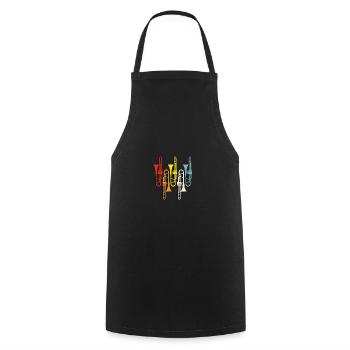 Retro Trombone for Trombonists - Cooking Apron - black - Front - AI Model Male 185 dark (185cm)