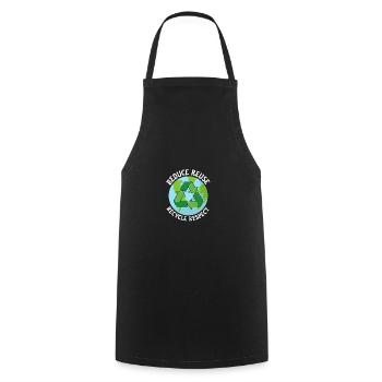 Réduire, Réutiliser, Recycler, Protection de l’environnement - Tablier de cuisine - noir - Devant - AI Model Male 185 dark (185cm)