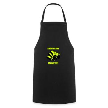 Show me the money - gold - Cooking Apron - black - Front - AI Model Male 185 dark (185cm)