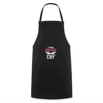 Je fais pleurer les oignons Cuisine Drôle Chef - Tablier de cuisine - noir - Devant - AI Model Male 185 dark (185cm)