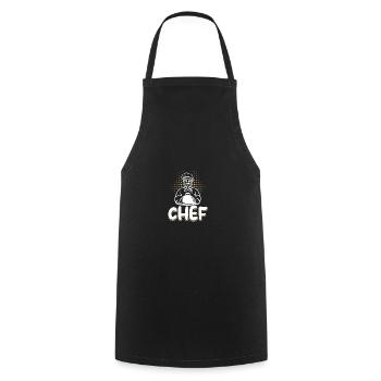 CHEF Koch Lustiges Kulinarisches Koch Motiv - Kochschürze - Schwarz - Vorne - AI Model Male 185 dark (185cm)