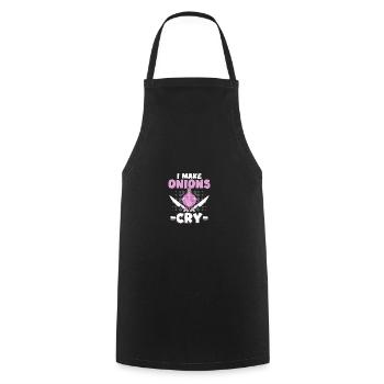 Je fais pleurer les oignons Cuisine Drôle Chef Cuisine - Tablier de cuisine - noir - Devant - AI Model Male 185 dark (185cm)