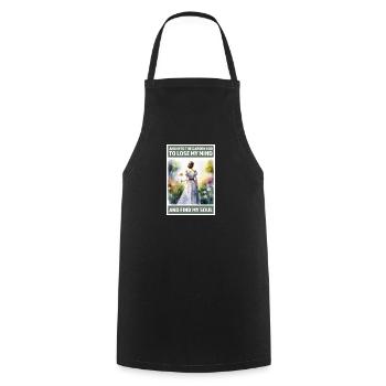 Into the garden to lose my mind and find my Soul - Cooking Apron - black - Front - AI Model Male 185 dark (185cm)
