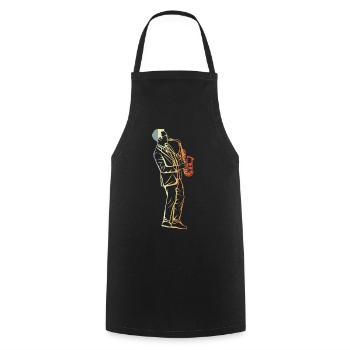 Vintage Saxophone - Cooking Apron - black - Front - AI Model Male 185 dark (185cm)