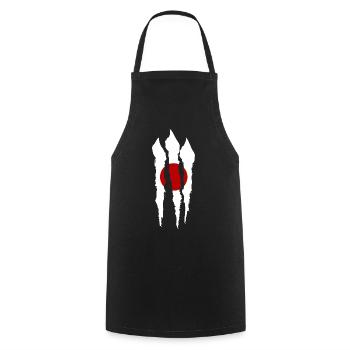 Drapeau du Japon utilisé Look Nihon Drapeau japonais - Tablier de cuisine - noir - Devant - AI Model Male 185 dark (185cm)