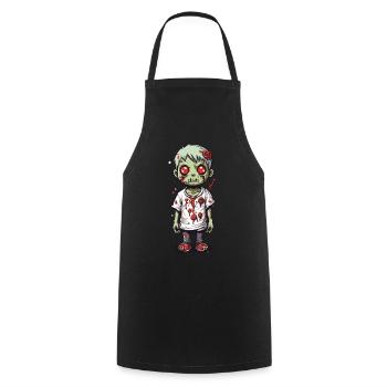 Chibi Zombie Cartoon Halloween Octobre Rire - Tablier de cuisine - noir - Devant - AI Model Male 185 dark (185cm)
