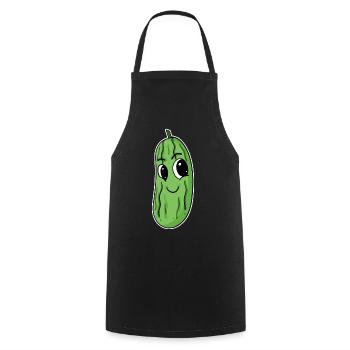 Motif de concombre - Tablier de cuisine - noir - Devant - AI Model Male 185 dark (185cm)