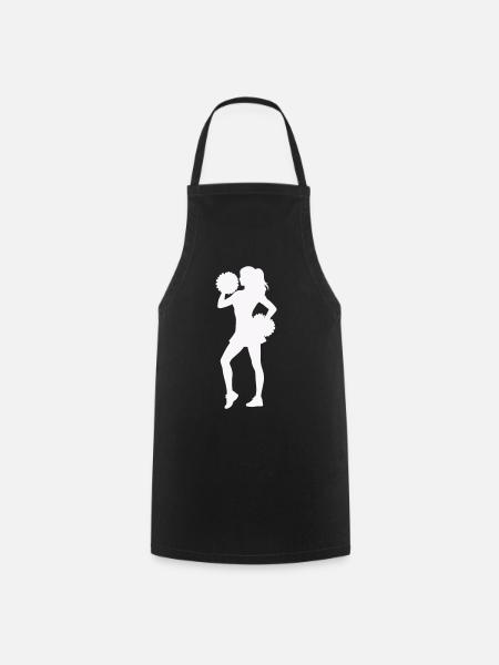 Cheerleader Silhouette mit Pompons - Kochschürze - Schwarz