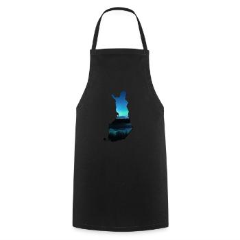 Blaue Finnland Karte - Kochschürze - Schwarz - Vorne - AI Model Male 185 dark (185cm)