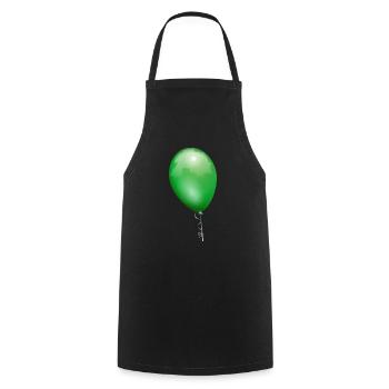 Ballon grün - Kochschürze - Schwarz - Vorne - AI Model Male 185 dark (185cm)