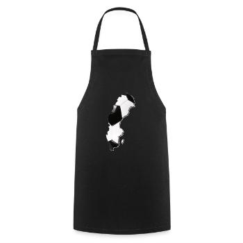 Carte de la Suède encadrée vrai football - Tablier de cuisine - noir - Devant - AI Model Male 185 dark (185cm)