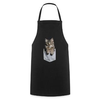 Norwegische Waldkatze in der Tasche Geschenk - Kochschürze - Schwarz - Vorne - AI Model Male 185 dark (185cm)