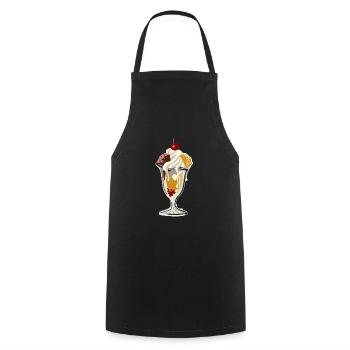 ice cut - Cooking Apron - black - Front - AI Model Male 185 dark (185cm)