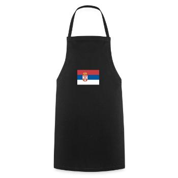 flagge serbien - Kochschürze - Schwarz - Vorne - AI Model Male 185 dark (185cm)