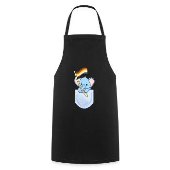 Éléphant en poche Gay Bear Pride - Tablier de cuisine - noir - Devant - AI Model Male 185 dark (185cm)