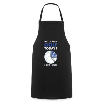 Sport vais-je jouer au golf - Tablier de cuisine - noir - Devant - AI Model Male 185 dark (185cm)