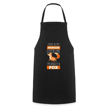 Fox Chicken Scarecrow Fox Fur Intelligence - Cooking Apron - black - Front - AI Model Male 185 dark (185cm)